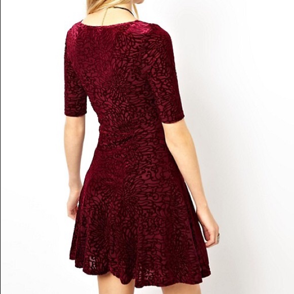 ASOS Petite Velvet Skater Dress - Picture 4 of 6